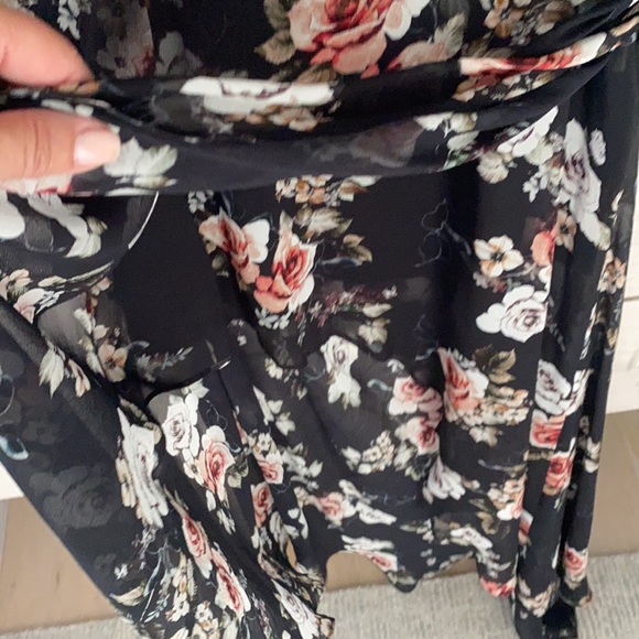 Nicholas black  silk georgette floral wrap dress - Picture 7 of 10